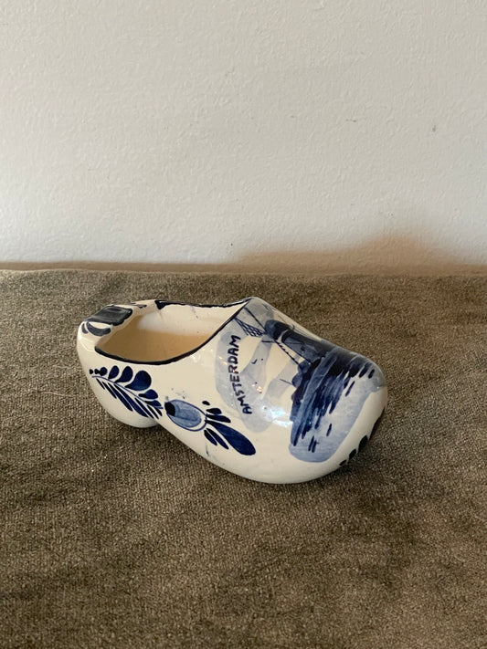 Delft Porcelain Clog Ash tray  Handpainted in Holland