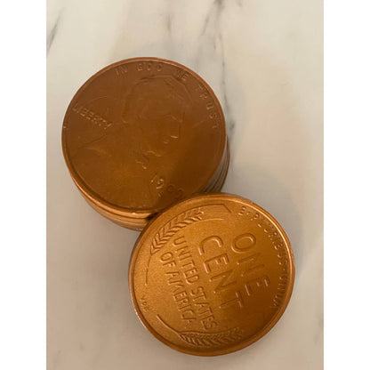 Six Jumbo Rubber 1909 Wheat Pennies