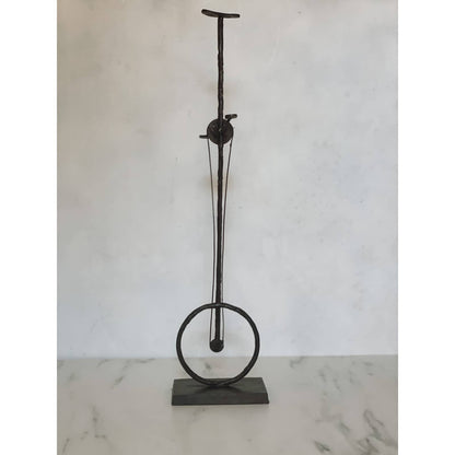 Wrought Iron Unicycle Sculpture