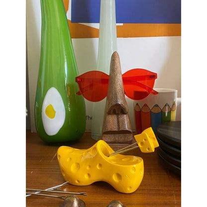 Italian Murano Vivid Green Fried Egg Vase