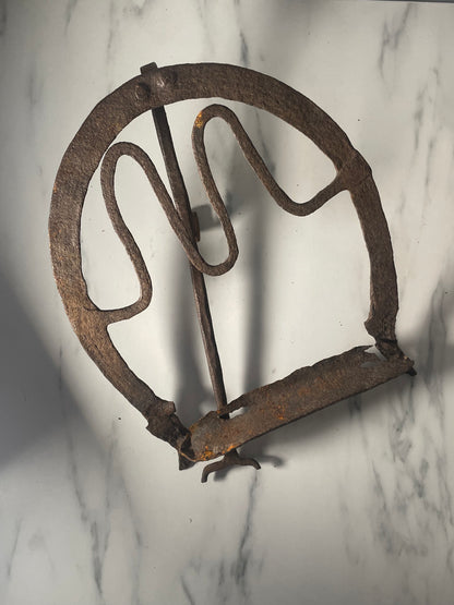 Primitive Hand-forged Reworked Iron Book Stand