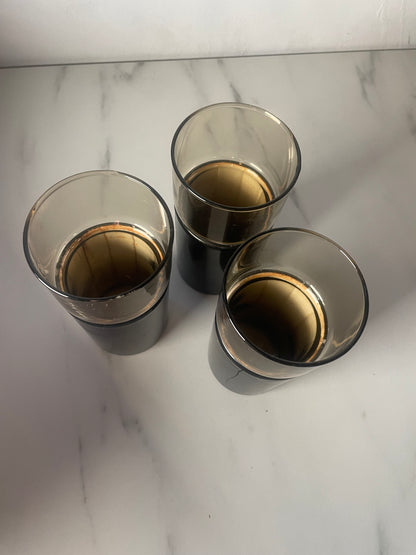 Vintage MCM Henry & Miller Kraftware Insulated Highball Glass Tumbler Set of 3