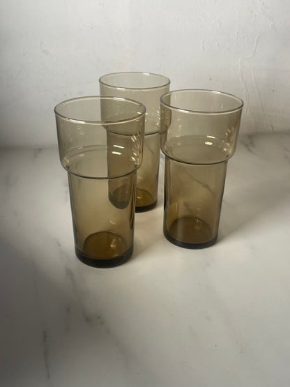 Vintage MCM Henry & Miller Kraftware Insulated Highball Glass Tumbler Set of 3