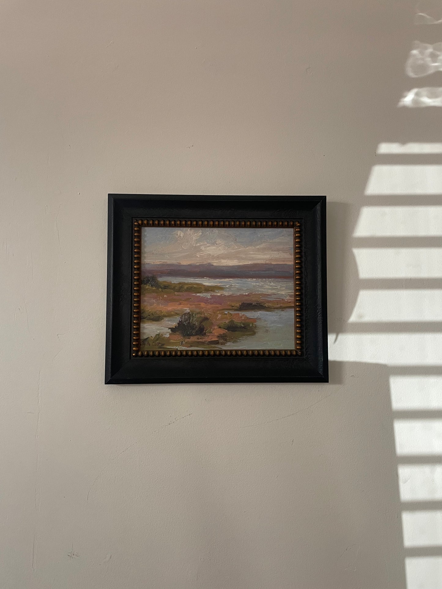 Oil Pastel River Landscape Art