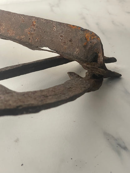 Primitive Hand-forged Reworked Iron Book Stand