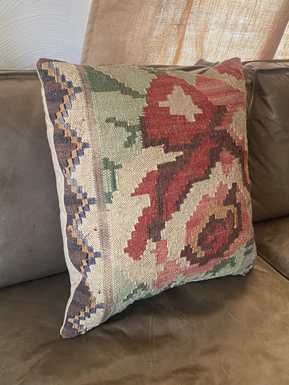 Abstract Rose Kilim Pillow