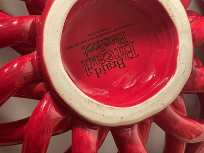 Red Ceramic Braided Bread Baskets 8" & 11"