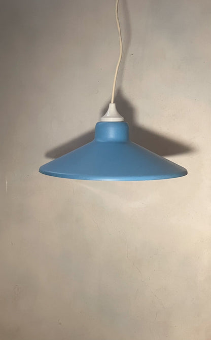 Vintage Matte Sky Blue Metal Pendant Plug Light