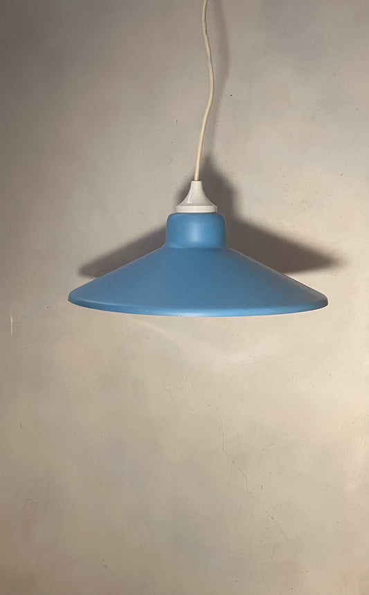 Vintage Matte Sky Blue Metal Pendant Plug Light