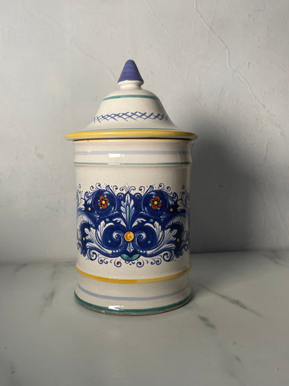 Vintage Italian Deruta Ceramiche Lidded Jar