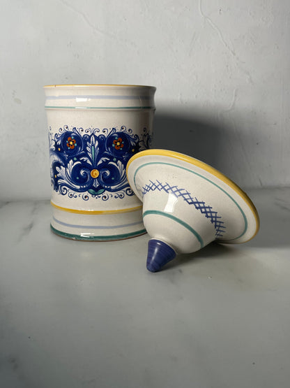 Vintage Italian Deruta Ceramiche Lidded Jar