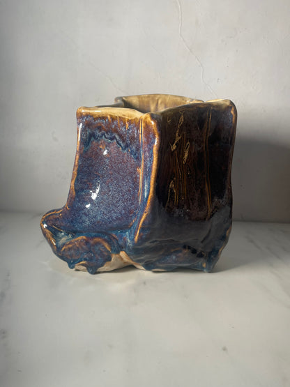 Crumpled Ceramic "Gemstone" Vase