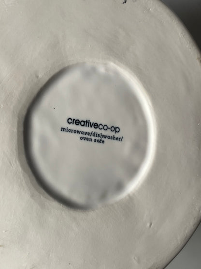 Creative Coop White Stoneware Pitcher