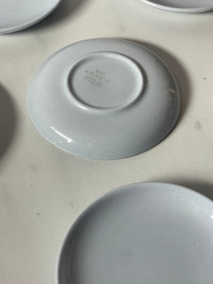 White Arabia Mini-Saucer Made in Finland sold as set of 5