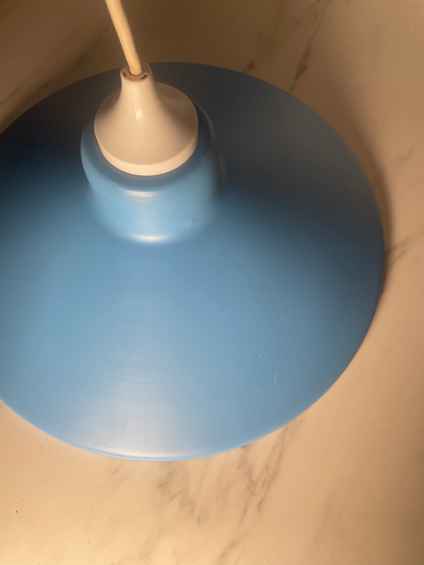 Vintage Matte Sky Blue Metal Pendant Plug Light