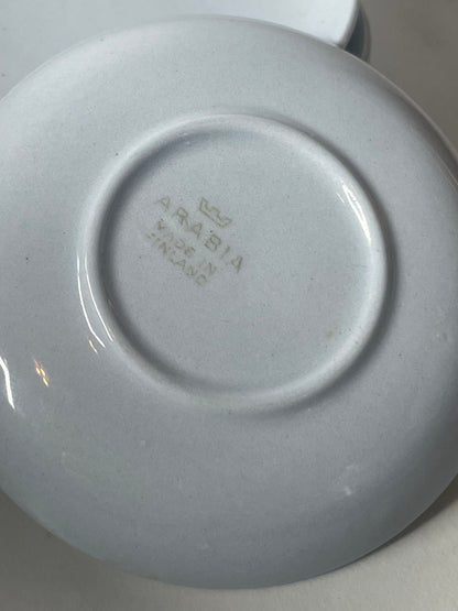 White Arabia Mini-Saucer Made in Finland sold as set of 5