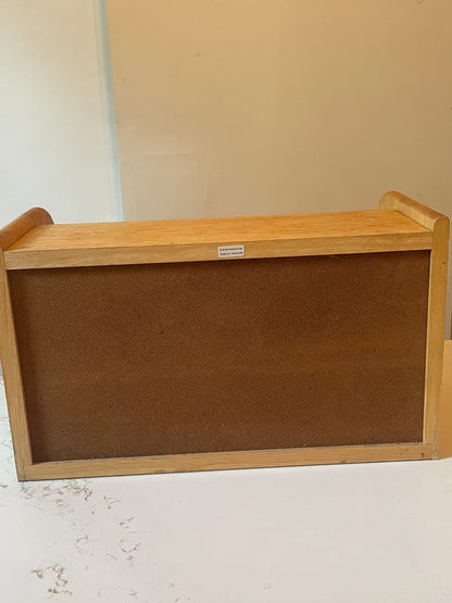 Vintage Blonde Wood Roll Top Bread Box