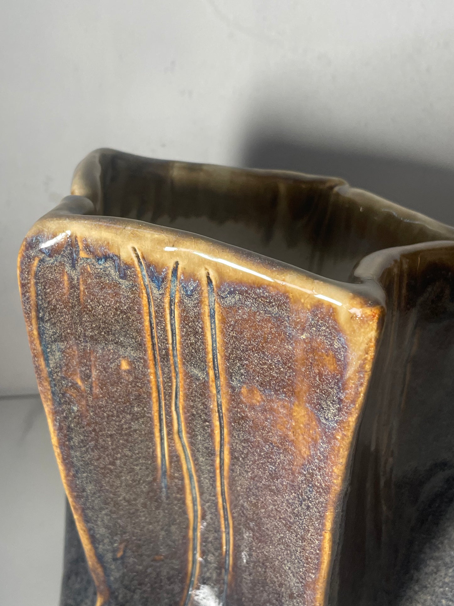 Crumpled Ceramic "Gemstone" Vase