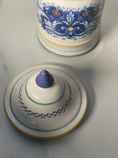 Vintage Italian Deruta Ceramiche Lidded Jar