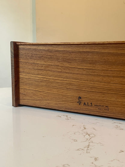 Vintage Kalmar Teak Tambour Box Desk Organizer, 1970s