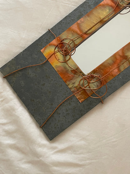 Tile Mirror with Copper Accents