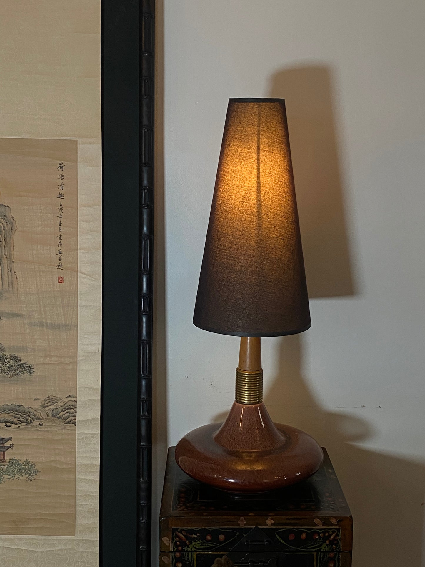 Mid-Century Modern Genie Lamp with Shade