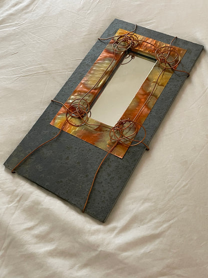 Tile Mirror with Copper Accents