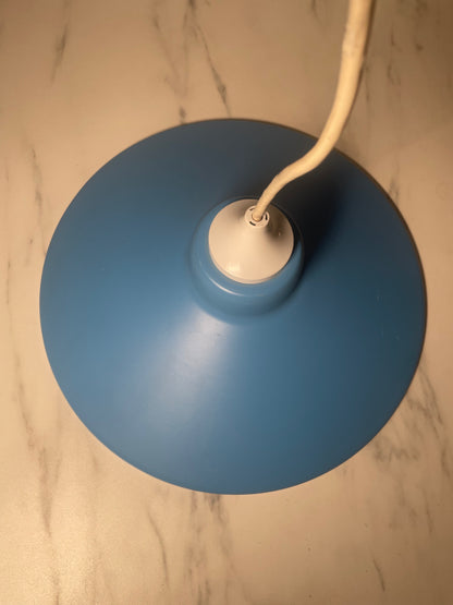 Vintage Matte Sky Blue Metal Pendant Plug Light