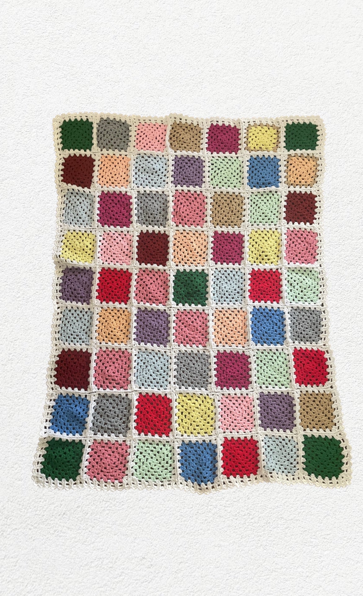 Hand Crocheted ColorBlock Patchwork Blanket