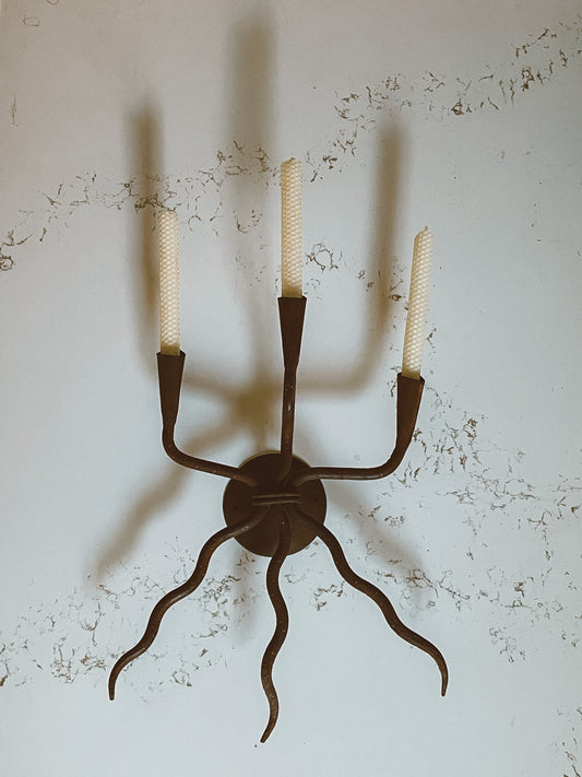 Rattlesnake Triple-Candle Holder Wall Hanger