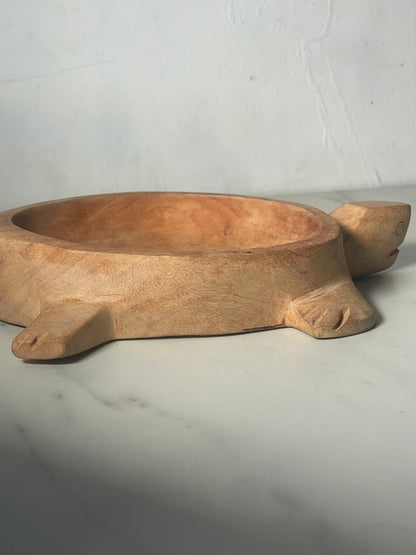 Vintage Hand Carved Wooden Turtle Incense Holder