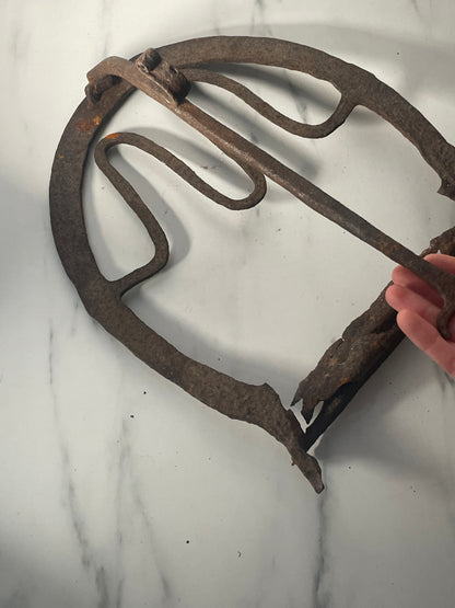 Primitive Hand-forged Reworked Iron Book Stand