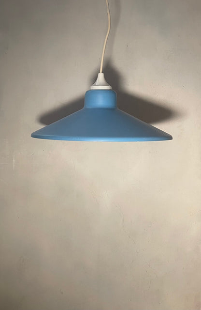Vintage Matte Sky Blue Metal Pendant Plug Light