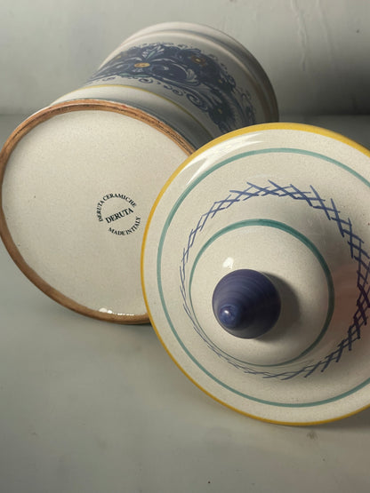 Vintage Italian Deruta Ceramiche Lidded Jar