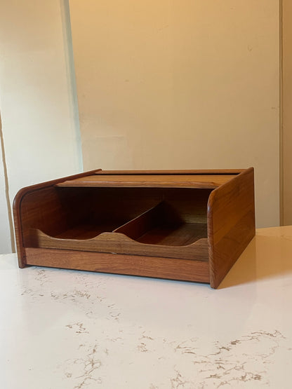 Vintage Kalmar Teak Tambour Box Desk Organizer, 1970s