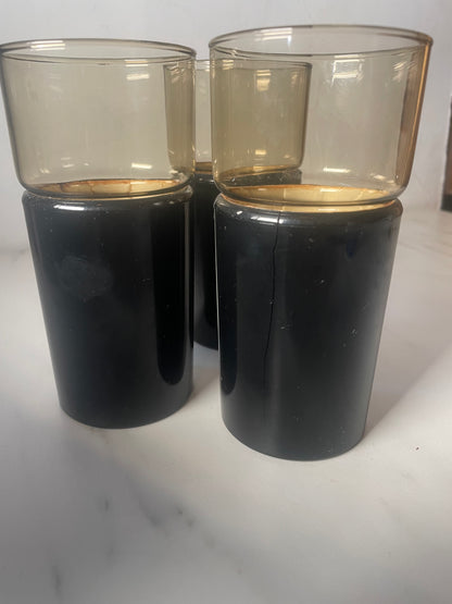 Vintage MCM Henry & Miller Kraftware Insulated Highball Glass Tumbler Set of 3