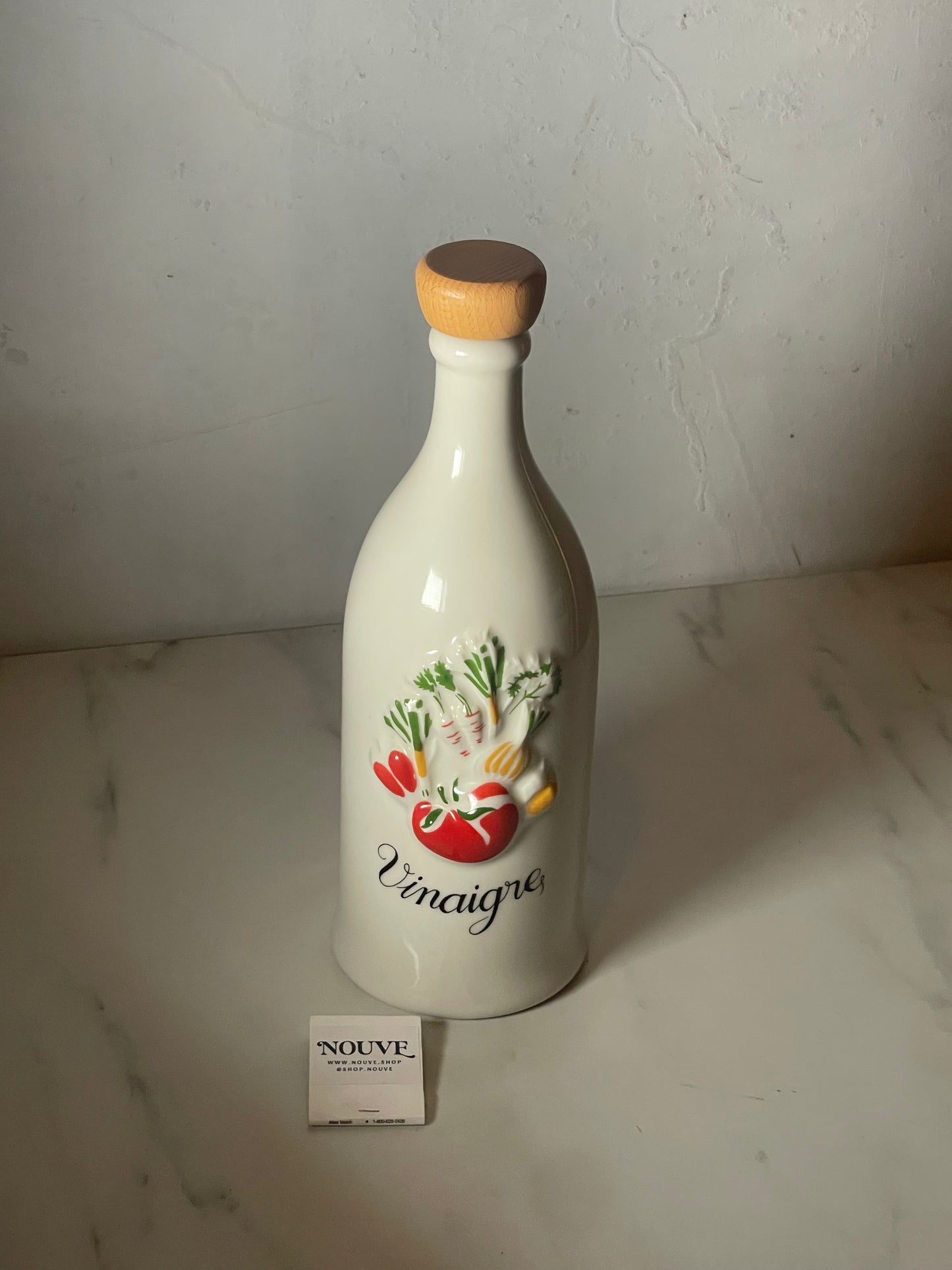 Revol Porcelain "Vinaigre" Oil Bottle with Stopper - Made in France