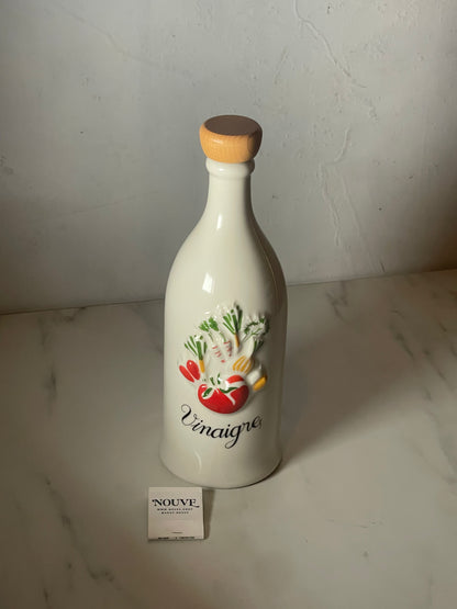 Revol Porcelain "Vinaigre" Oil Bottle with Stopper - Made in France