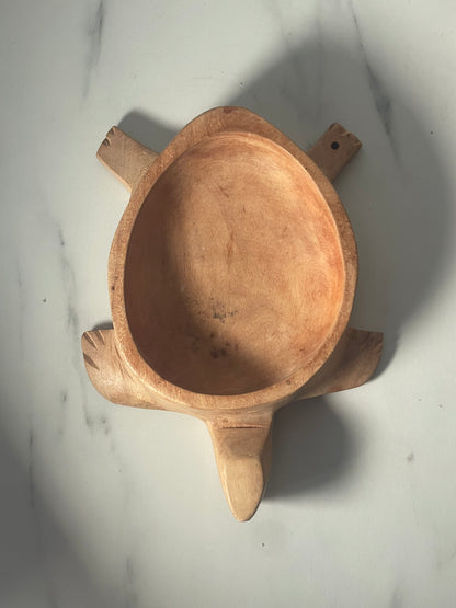 Vintage Hand Carved Wooden Turtle Incense Holder
