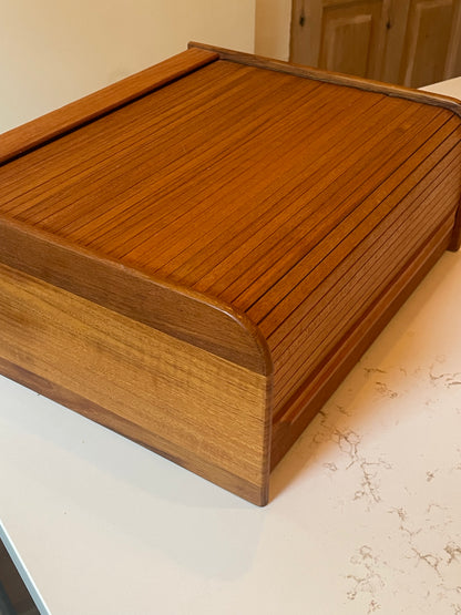 Vintage Kalmar Teak Tambour Box Desk Organizer, 1970s