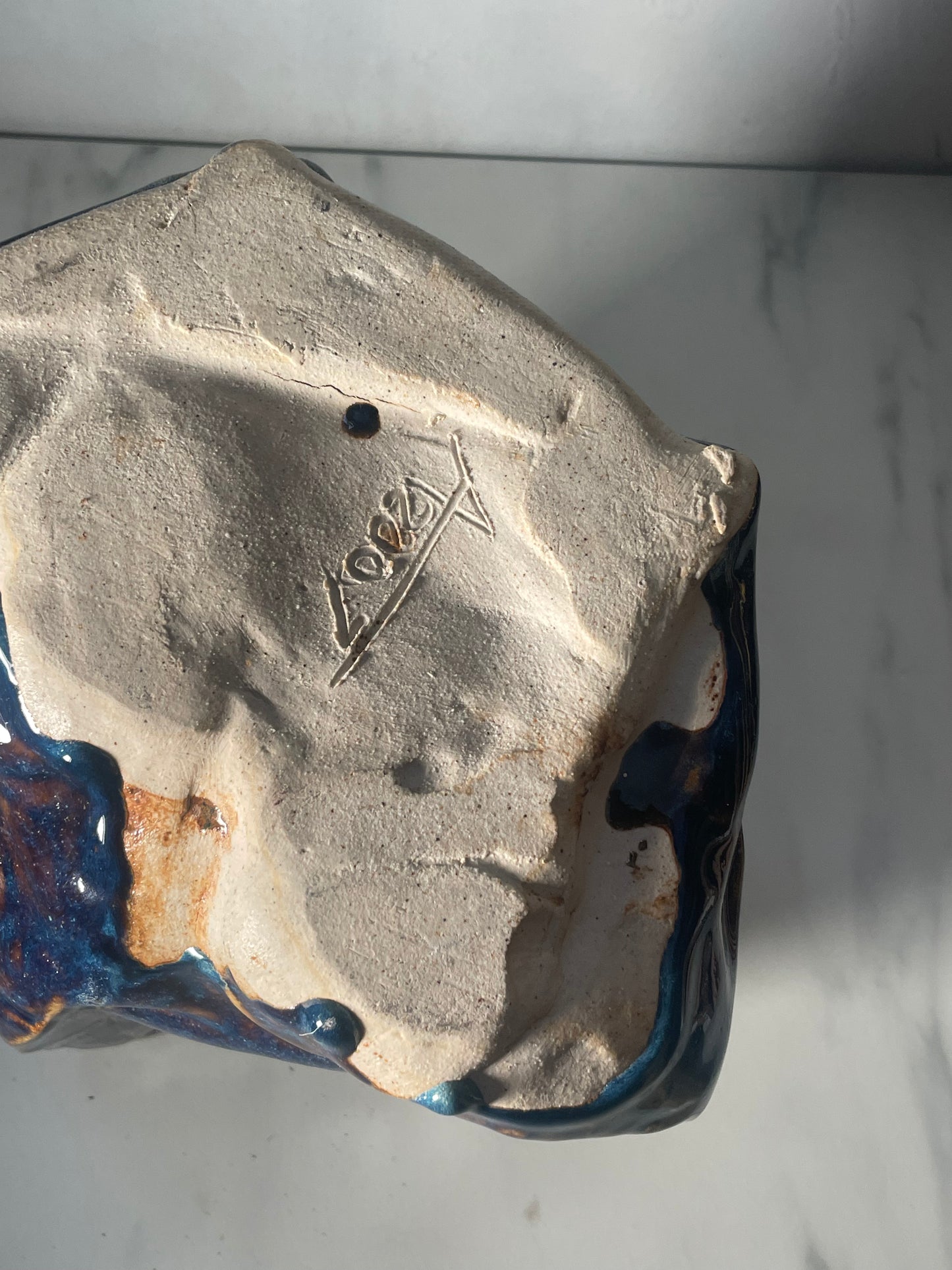 Crumpled Ceramic "Gemstone" Vase
