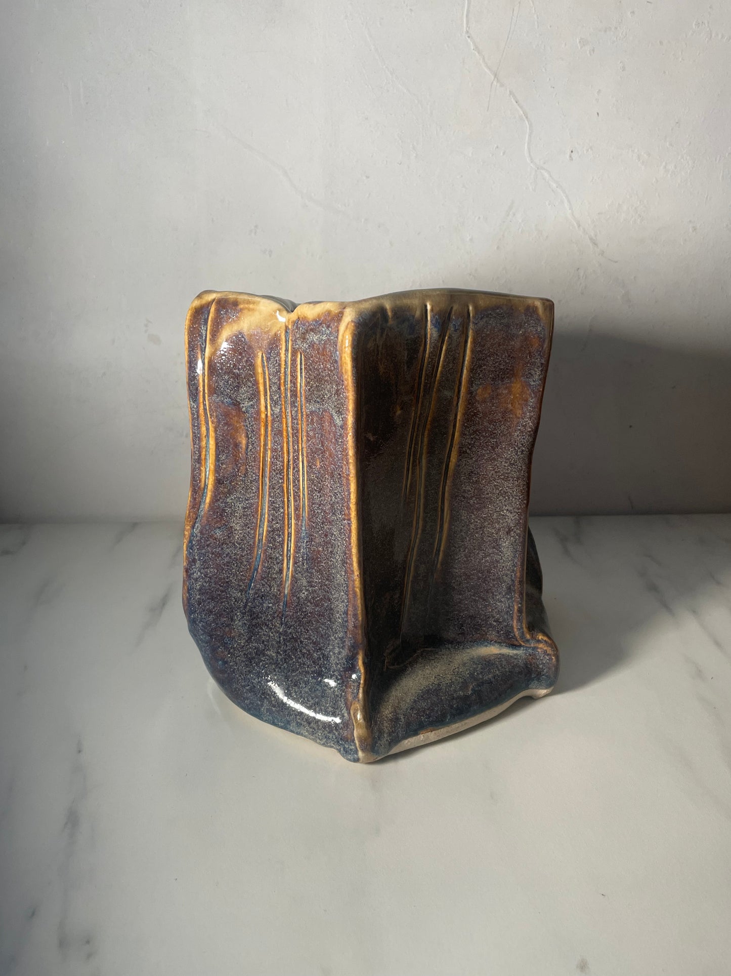 Crumpled Ceramic "Gemstone" Vase