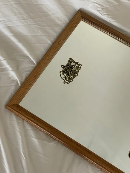 Vintage Stetson Hat Shop Mirror, Oak Frame