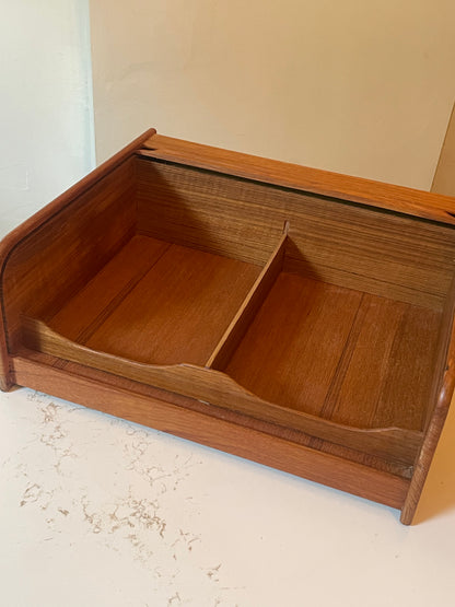 Vintage Kalmar Teak Tambour Box Desk Organizer, 1970s