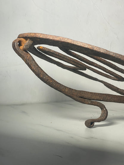Primitive Hand-forged Reworked Iron Book Stand