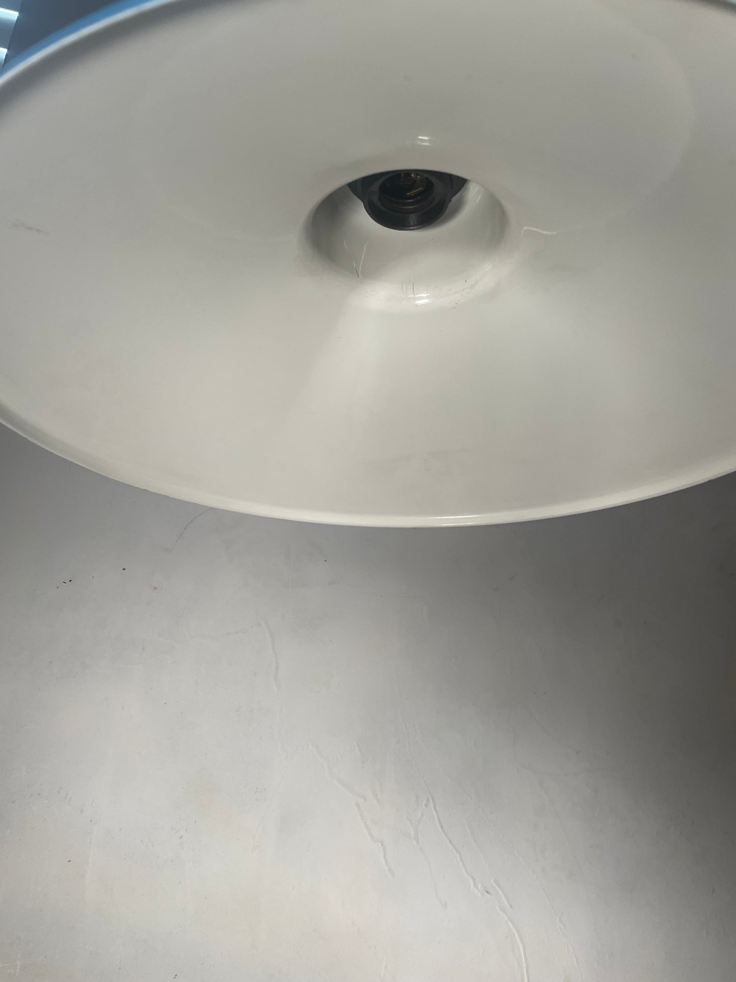 Vintage Matte Sky Blue Metal Pendant Plug Light
