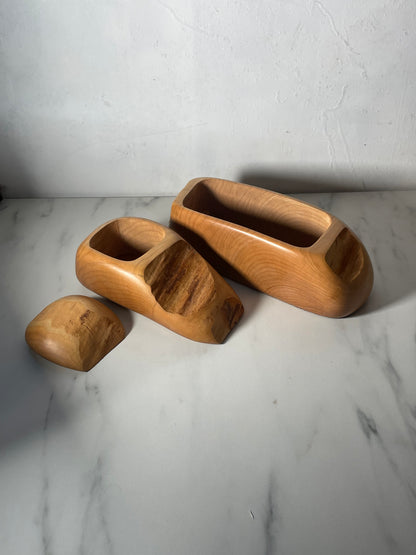 Wooden Stackable Mountain Trio of Trinket Boxes