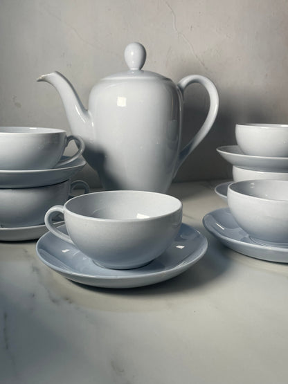Tall Arabia Finland Teapot with Six Wide-Mouth Teacups & Seven Saucers Set