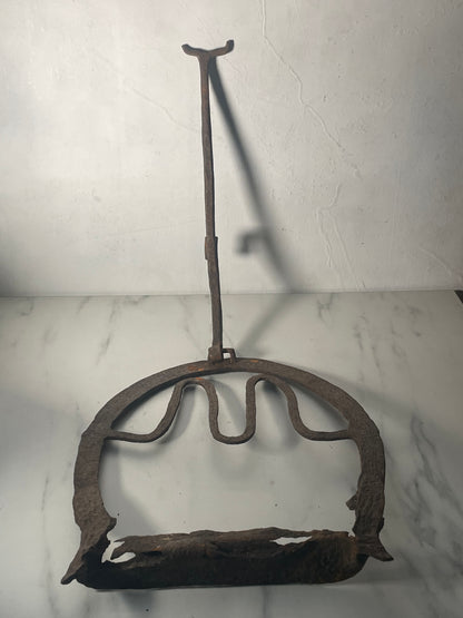 Primitive Hand-forged Reworked Iron Book Stand