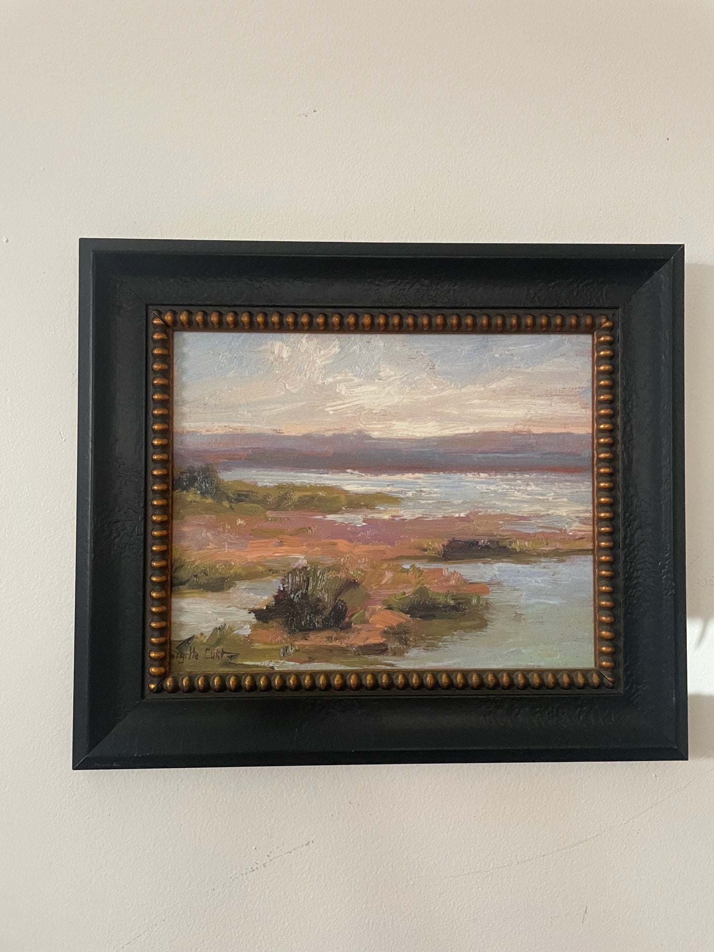 Oil Pastel River Landscape Art
